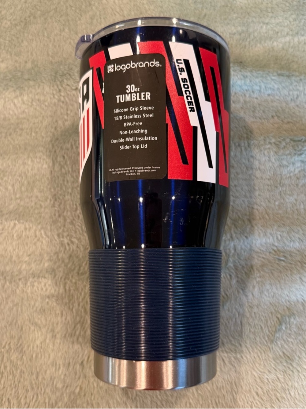 USA Soccer 30oz Tumbler Stainless Steel Insulated Cup Red White Blue